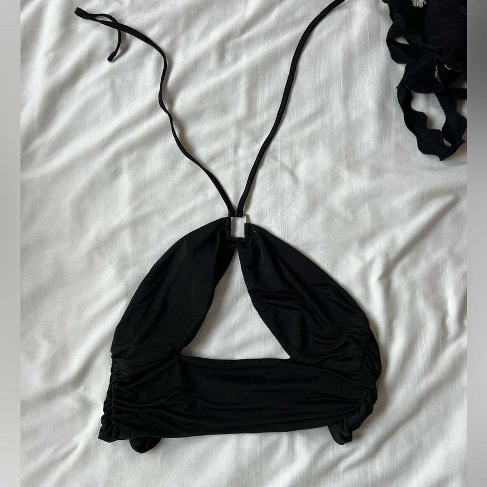 Black I.Am.Gia Halter Crop Top